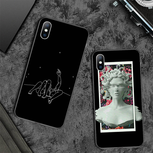 Abstract Art Statue Rose Painted Phone Case