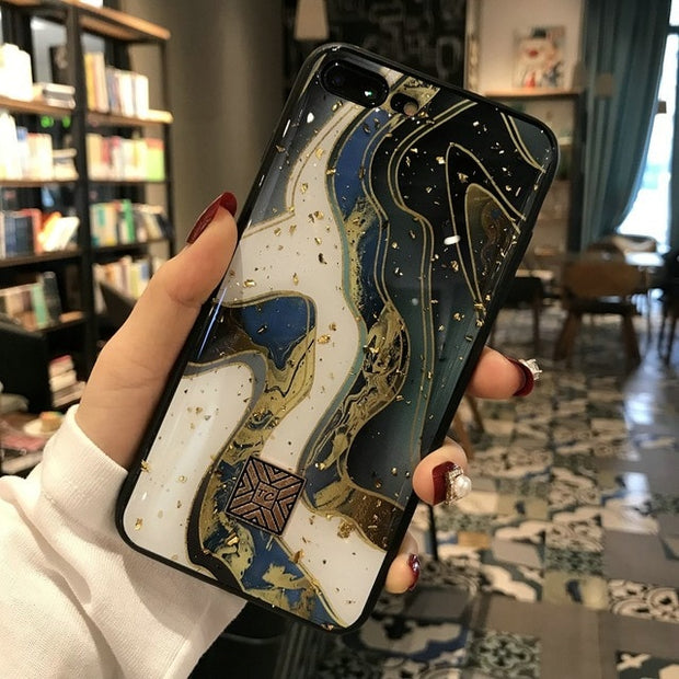 Glitter Gold Marble Case