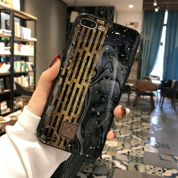 Glitter Gold Marble Case