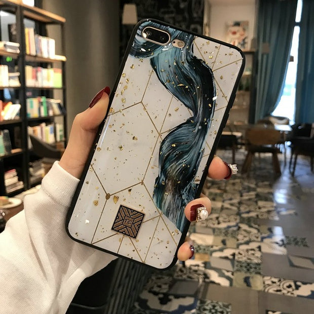 Glitter Gold Marble Case