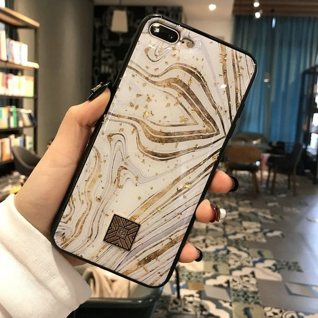 Glitter Gold Marble Case