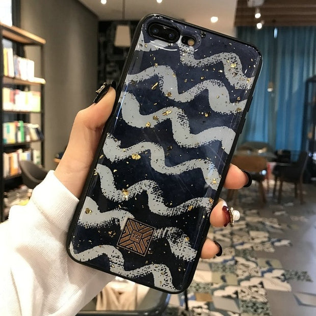 Glitter Gold Marble Case