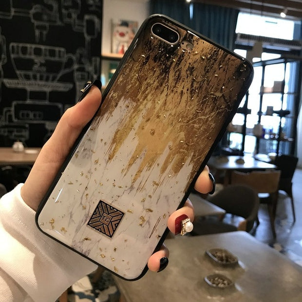 Glitter Gold Marble Case