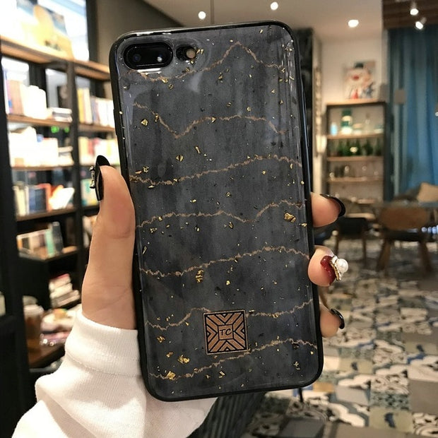 Glitter Gold Marble Case