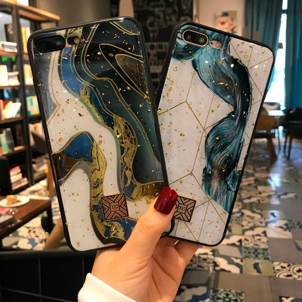 Glitter Gold Marble Case