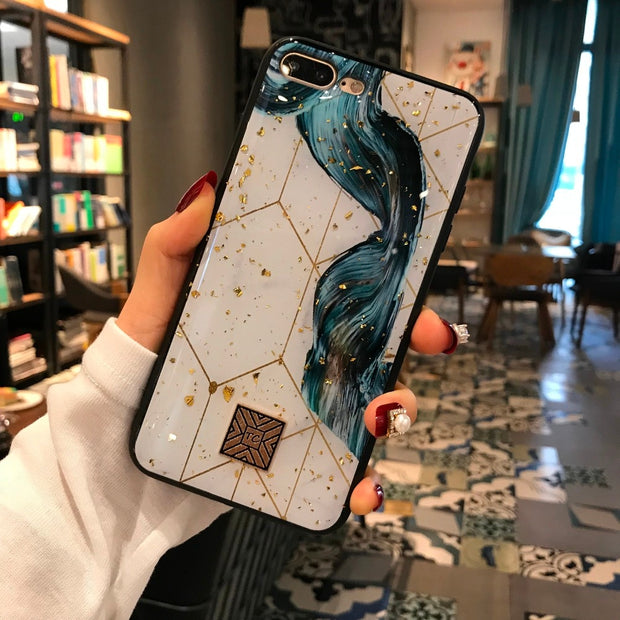 Glitter Gold Marble Case