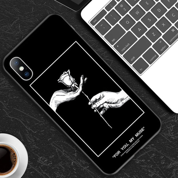 Abstract Art Statue Rose Painted Phone Case