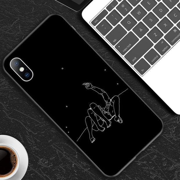 Abstract Art Statue Rose Painted Phone Case