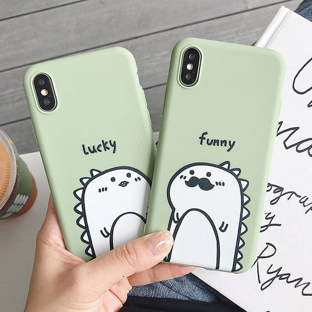 Couples Cartoon Dinosaur  Back Cover