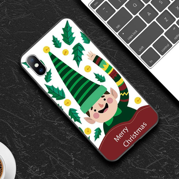 Merry Christmas Cartoon Deer Snowman Phone Case