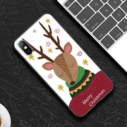 Merry Christmas Cartoon Deer Snowman Phone Case