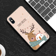 Merry Christmas Cartoon Deer Snowman Phone Case