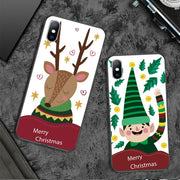 Merry Christmas Cartoon Deer Snowman Phone Case